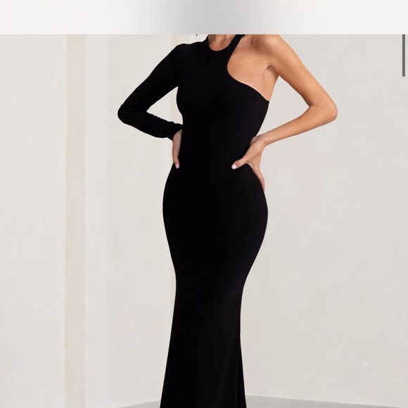 Club L London Dresses & Skirts - Club L London Black Asymmetric‎ Maxi Dress